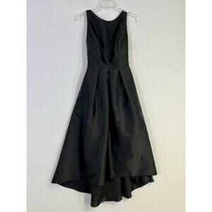 Alfred Sung Black Sleeveless Satin Twill Jewel Neck Dress Gown Womens 4